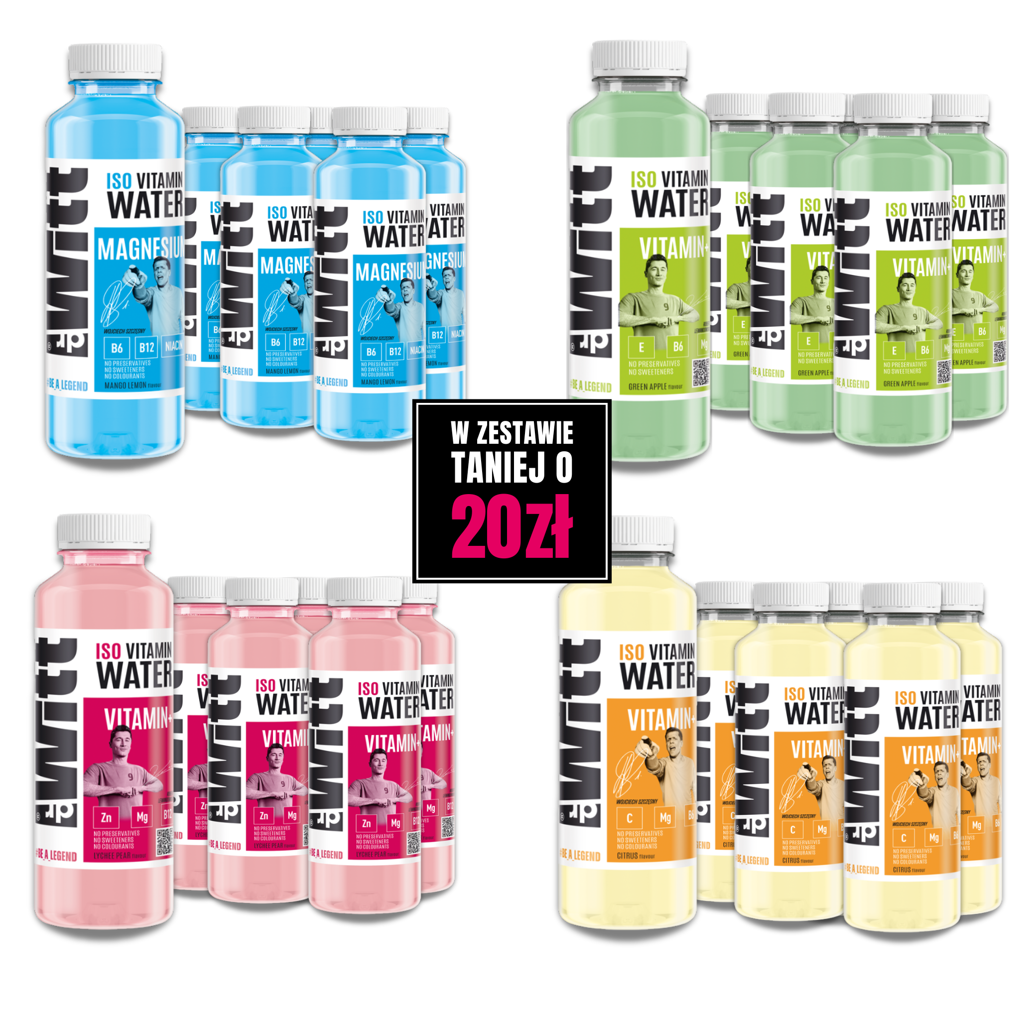 WITT ISO Vitamin Water Mix smaków 550ml x24