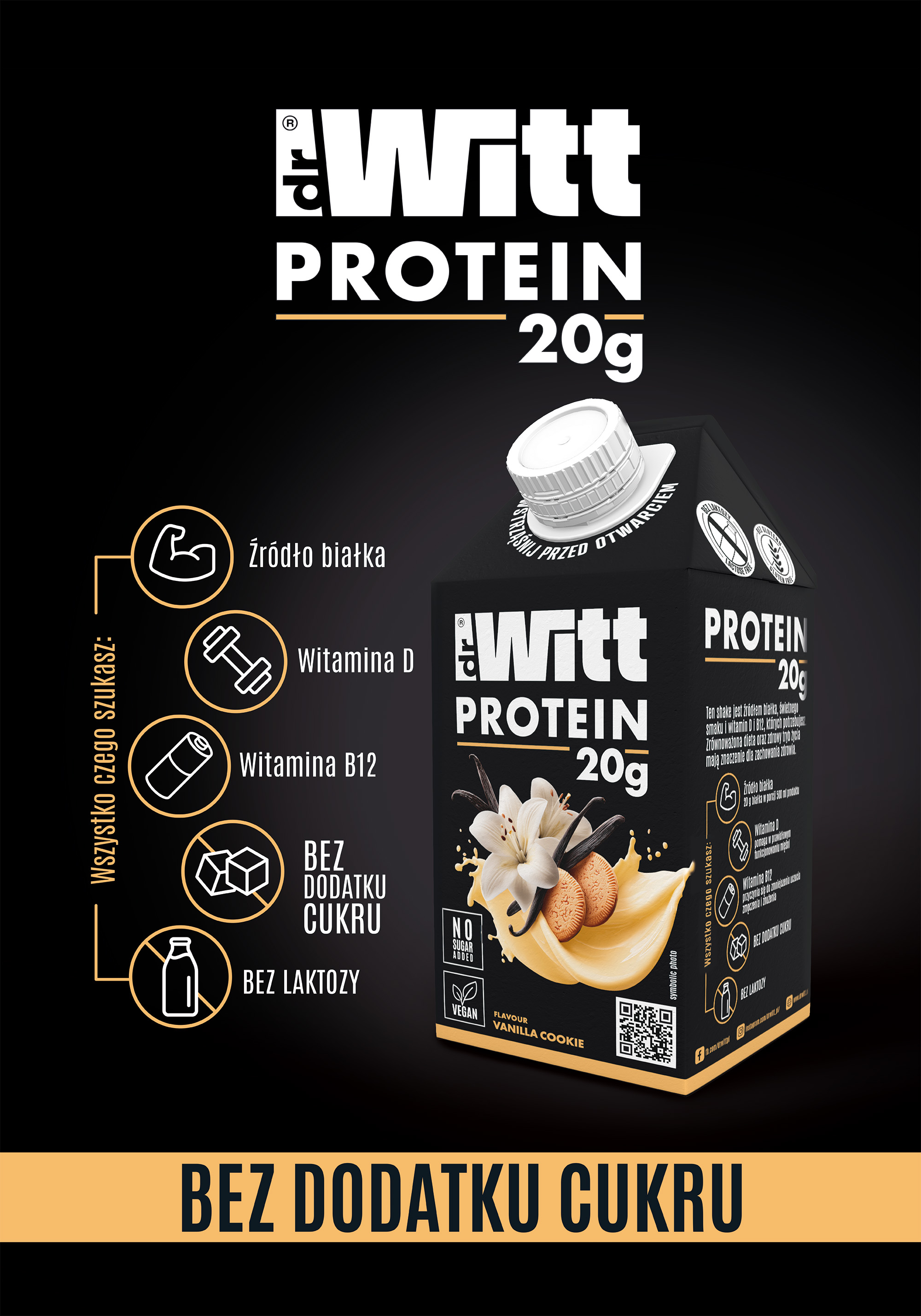 Witt Protein Shake o smaku waniliowego ciastka 500ml